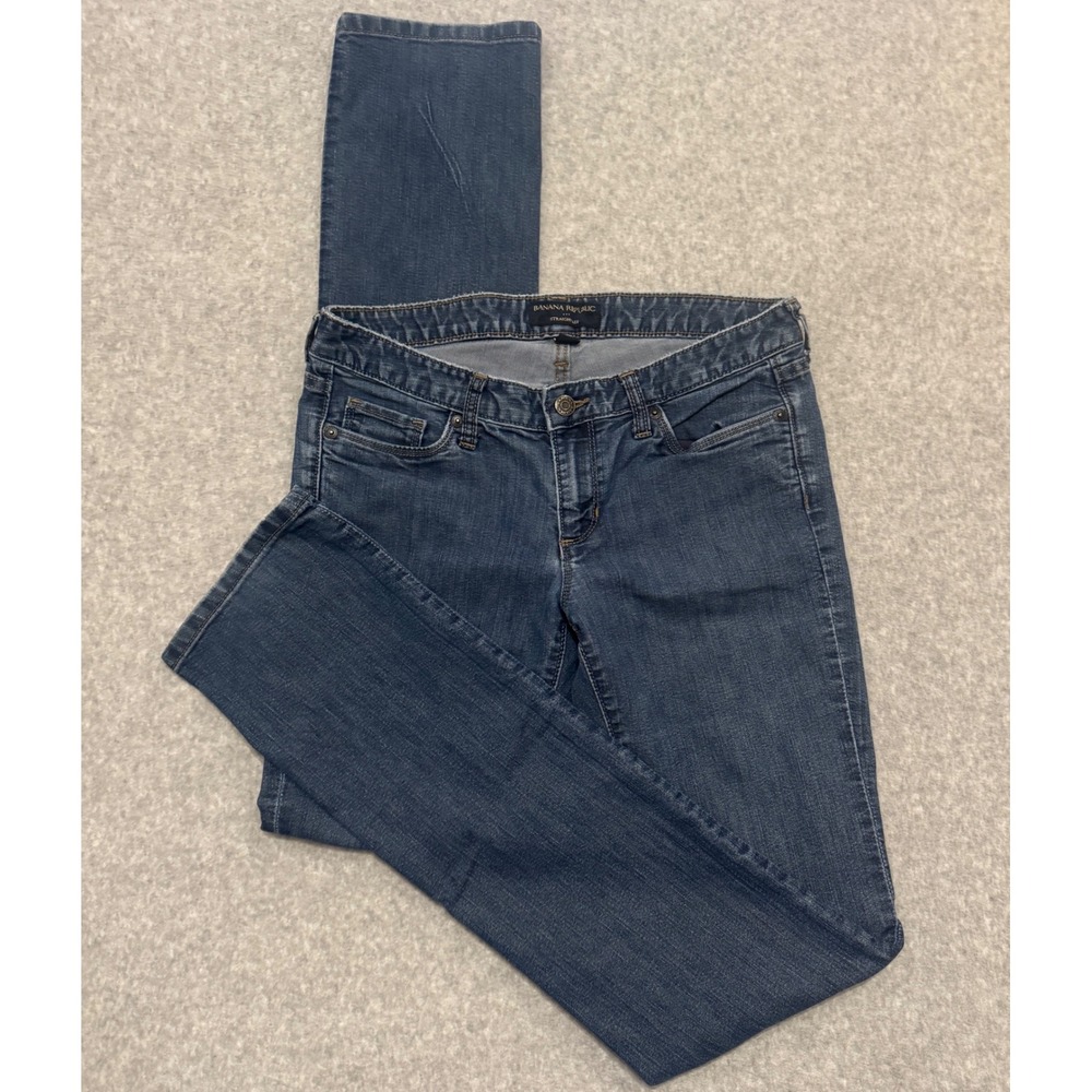 Banana Republic Straight Leg Jeans Womens 29/8L Rinse Dark Wash Blue